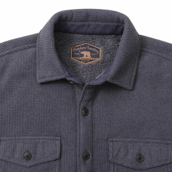 Men’s Fleece blue Shirt Jacket Freedom Foundry ‎ NWT - Picture 3 of 7